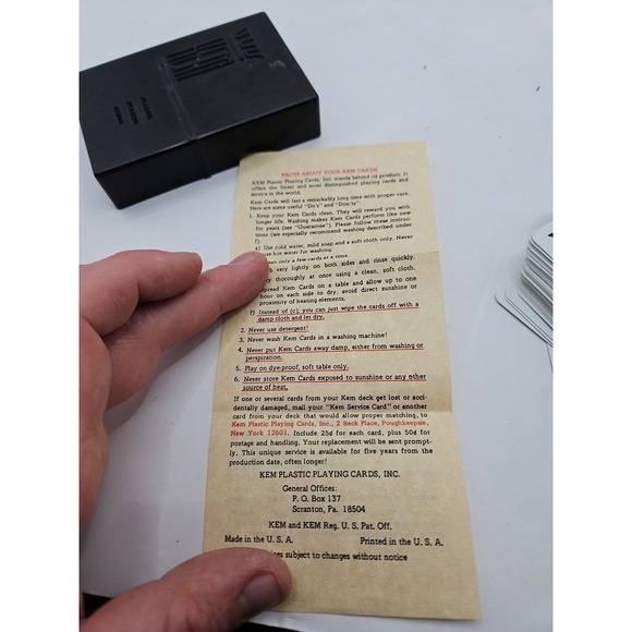 Kem Plastic Playing Cards Deck Plastic Case Boxed Vintage Cards Need Replaced 47 - Picture 10 of 10